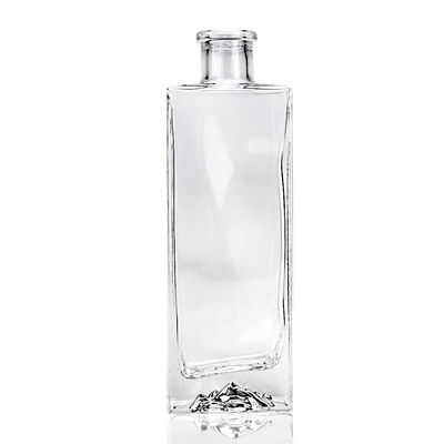 Capacità 500 ml Bottiglia di liquore in vetro trasparente piatto vuoto per whisky rum alcolici vodka gin