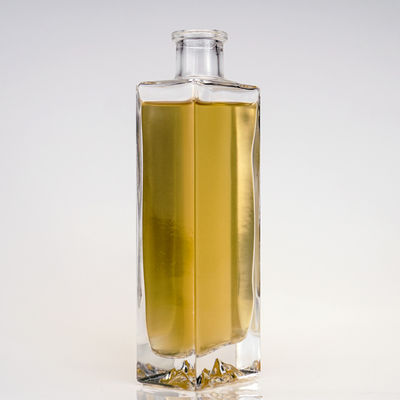 Capacità 500 ml Bottiglia di liquore in vetro trasparente piatto vuoto per whisky rum alcolici vodka gin