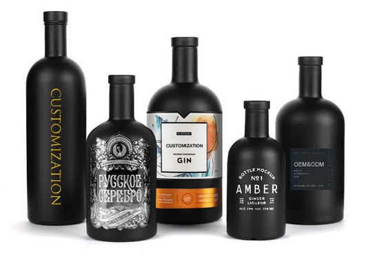 Bottiglia di liquore in vetro da 750 ml con logo inciso e logo del cliente accettabile