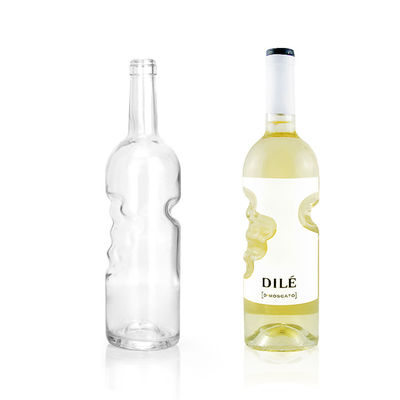 Collare di vetro Materiale Bottiglia di liquore rotonda 750 ml Bottiglia di pietra classica con manico