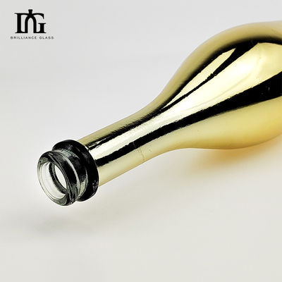 75cl Oro elettroplato Blu Rosa Spiriti vuoti Champagne Bottiglia di vetro con effetto metallico