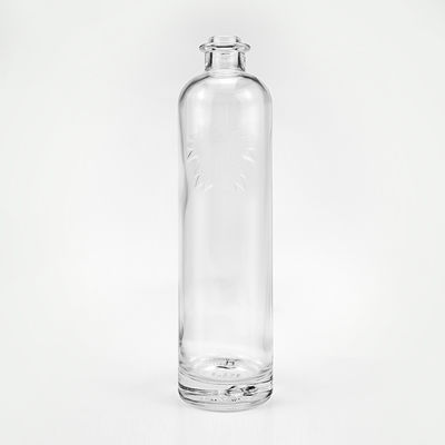 750 ml Bottiglia di vetro chiara rotonda con tappo di sughero per cognac Gin Rum Vodka Tequila Liquore