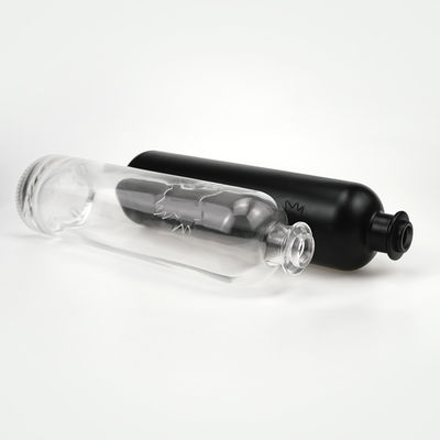 750 ml Bottiglia di vetro chiara rotonda con tappo di sughero per cognac Gin Rum Vodka Tequila Liquore