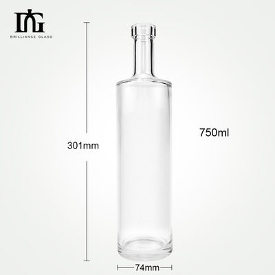 Bevande industriali 750 ml Gin chiaro Vodka Ghiaccio Vino bottiglia di vetro con sigillo tipo CORK