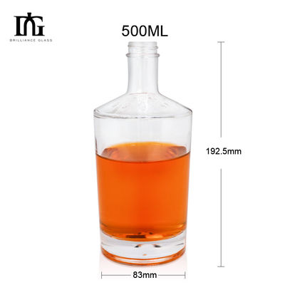 Bottiglia di vetro con fondo spessa per liquori e liquori personalizzati Gin di lusso Whiskey Vodka Cappuccio a vite