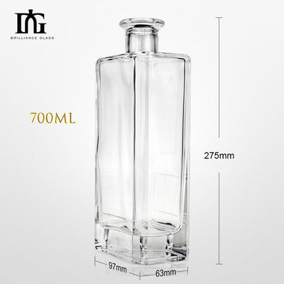 Stampa a schermo e timbrazione a caldo Bottiglia di vetro per vodka di rum di brandy 500ml/700ml/750ml