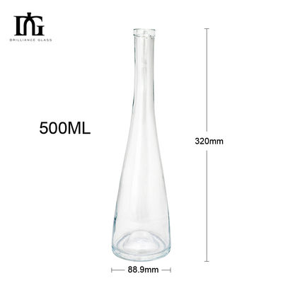 Bottiglie regalo di liquori in vetro trasparente e vuoto da 500 ml con tappo a chiusura e tappo a vite
