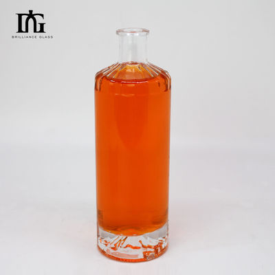 Acceptabile Logo del Cliente Bottiglia rotonda di vino di vetro da 500 ml per bere liquori alcolici