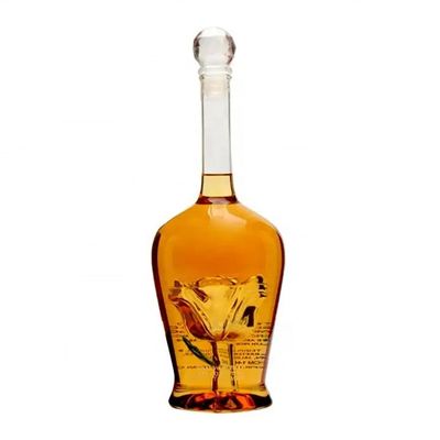 750 ml bottiglie di vino di liquore in vetro soffiato fatte a mano con forma unica di rosa decorata