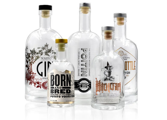 Collare di vetro Custom 700ml nero opaco rotondo vuoto 750ml bottiglia di liquore per vodka