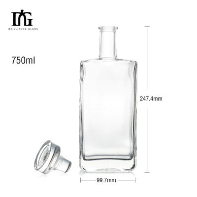 750 ml bottiglia di rum chiaro gin di vetro per vodka