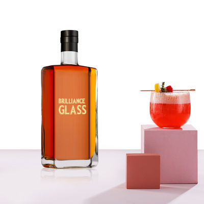 750 ml bottiglia di rum chiaro gin di vetro per vodka