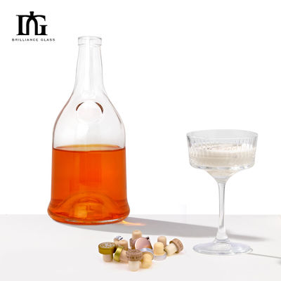 Materiale del colletto di vetro 700 ml Bottiglia di vetro verde scuro vuota con sigillo a corteccia