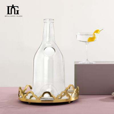 Materiale del colletto di vetro 700 ml Bottiglia di vetro verde scuro vuota con sigillo a corteccia