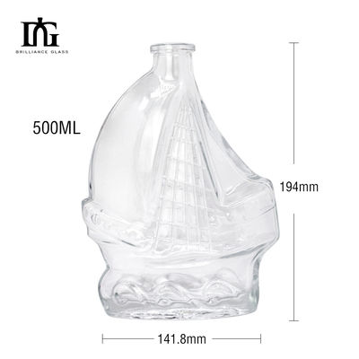 Flascia di vetro a foglia d'acero da 500 ml su misura per vino whisky gin bevande