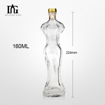 Bottiglia di vodka in vetro stampata a schermo da 160 ml con corpo a forma unica e disegno dipinto