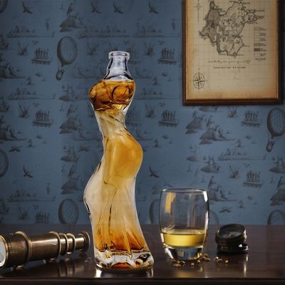 Bottiglia di vodka in vetro stampata a schermo da 160 ml con corpo a forma unica e disegno dipinto