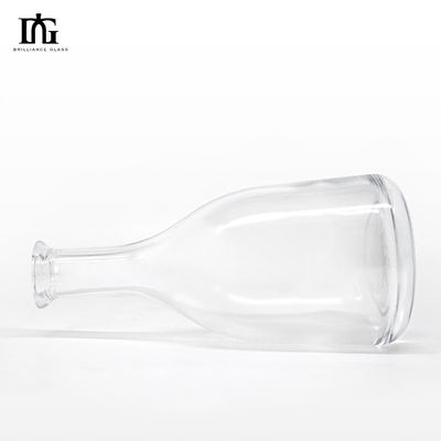 Collare di vetro 350ml Bottiglia di liquore a forma rotonda con sigillo a corteccia per vodka tequila gin