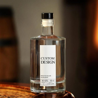 Bottiglia di vetro di lusso personalizzata per liquori Vodka Whisky Rum e Gin