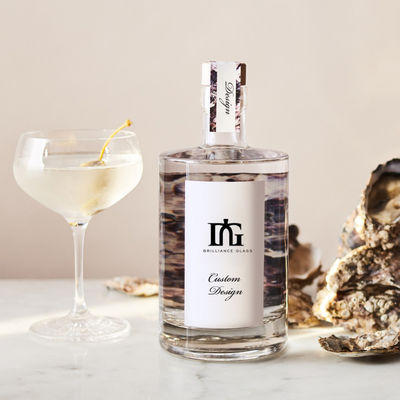 Bottiglia di vetro di lusso personalizzata per liquori Vodka Whisky Rum e Gin