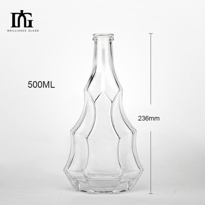 Bottiglie di liquori di vetro su misura Gin Whiskey Cocktail Vino Vodka Bottiglia con tappo a vite