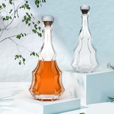 Bottiglie di liquori di vetro su misura Gin Whiskey Cocktail Vino Vodka Bottiglia con tappo a vite