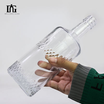 Bottiglia in vetro di 700 ml di capacità con incisione per contenitore di gin rum brandy whisky bevande