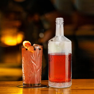Bottiglia in vetro di 700 ml di capacità con incisione per contenitore di gin rum brandy whisky bevande