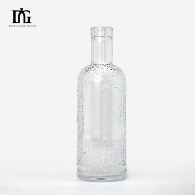 Forma unica 500ml 700ml Bottiglia di vetro di rum chiaro di succo di whisky con sigillo a corteccia