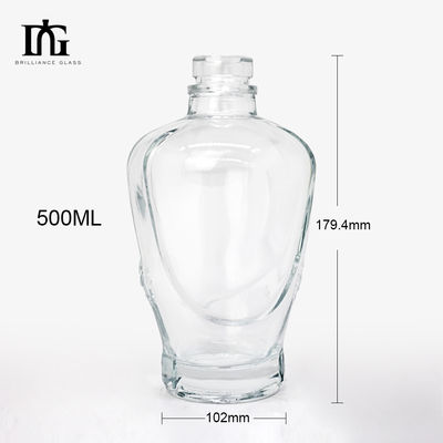 700 ml 750 ml Bottiglia di vetro trasparente per la fornitura diretta di Brandy Rum Whiskey Gin Vodka