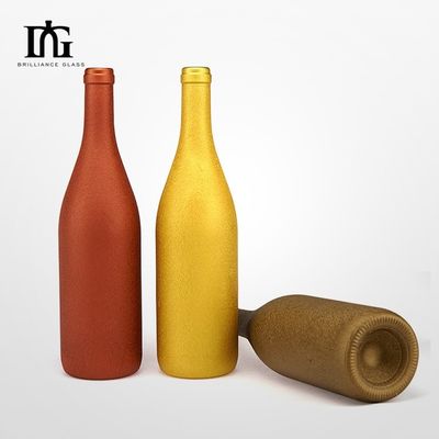 500 ml 750 ml Bottiglia di vino elettroplata in oro con materiale di base di sughero di tenuta