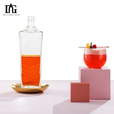 Bottiglia di vino in vetro trasparente a misura di 700 ml per liquori di capacità industriale di 700 ml