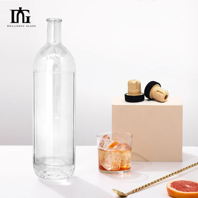 Whisky Rum Gin Tequila Brandy Spirits Bottiglia di vetro con tappo di sughero 750 ml Capacità