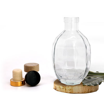 Corpo in vetro 250ml 375ml 500ml Vodka Liquor Wine Spirit Flascia Con Capo Per Brandy Whisky