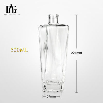 Etichetta stampata a caldo incisa su misura Bottiglia di vetro trasparente 500ml 700ml 750ml 1000ml