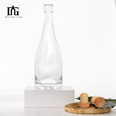 Personalizza bottiglia di vetro da 500 ml per brandy succo di vino liquore OEM / ODM forma unica