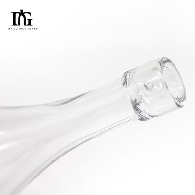Personalizza bottiglia di vetro da 500 ml per brandy succo di vino liquore OEM / ODM forma unica