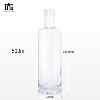 Brandy Succo di vino Licore Spiriti Bottiglia di vetro con forma personalizzata e 700ml di capacità