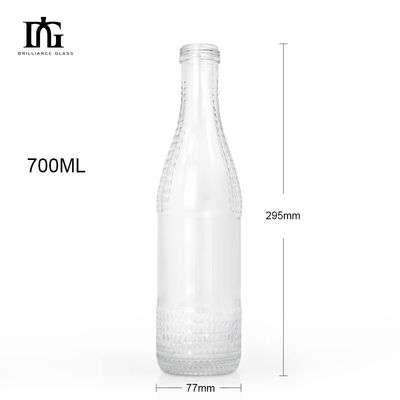 Fornito liberamente Bottiglia di vetro 700ml 500ml per vino Vodka Brandy Chiara Trasparente Vuoto