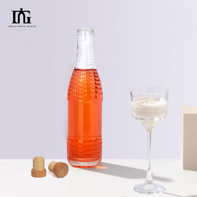 Fornito liberamente Bottiglia di vetro 700ml 500ml per vino Vodka Brandy Chiara Trasparente Vuoto