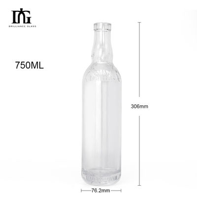 Disponibile gratuitamente Bottiglia in vetro di 500 ml con fondo spessa e trasparente Whisky Brandy Rum Gin Liquor