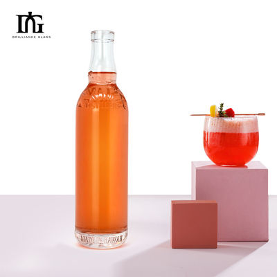Disponibile gratuitamente Bottiglia in vetro di 500 ml con fondo spessa e trasparente Whisky Brandy Rum Gin Liquor