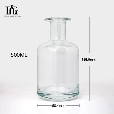 Disegno personalizzato Stampa a schermo Bottiglia di vetro di 500 ml ghiacciata chiara per vodka whisky liquore