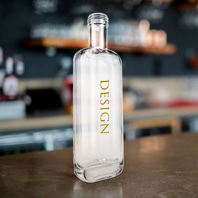 Bottiglia di vetro trasparente diretta per vodka whisky gin 420ml/500ml/700ml/750ml industriale