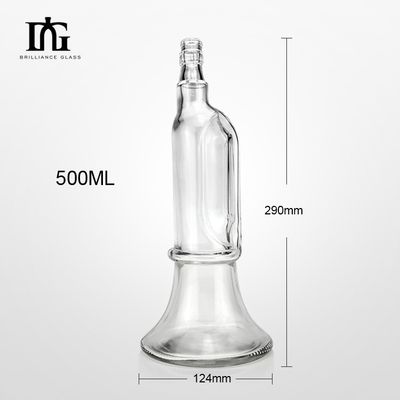 Collare di vetro personalizzato Materiale bottiglie di liquore di vetro per gin 500ml 700ml senza piombo