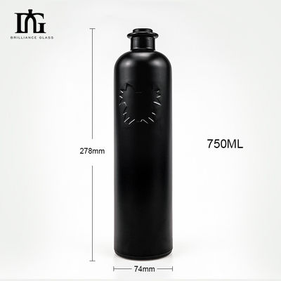 OEM/ODM Accettabile Bottiglia di vetro da 750 ml di vodka liquore con coperchio metallico e tappo a vite di sughero