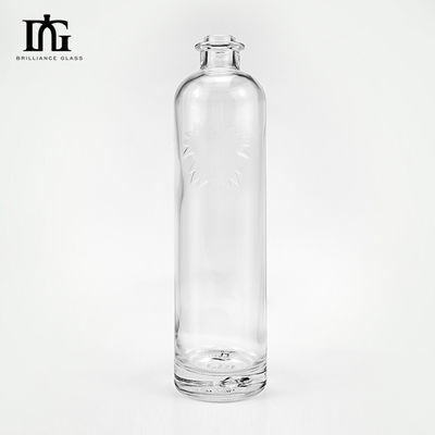 OEM/ODM Accettabile Bottiglia di vetro da 750 ml di vodka liquore con coperchio metallico e tappo a vite di sughero