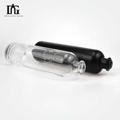 OEM/ODM Accettabile Bottiglia di vetro da 750 ml di vodka liquore con coperchio metallico e tappo a vite di sughero