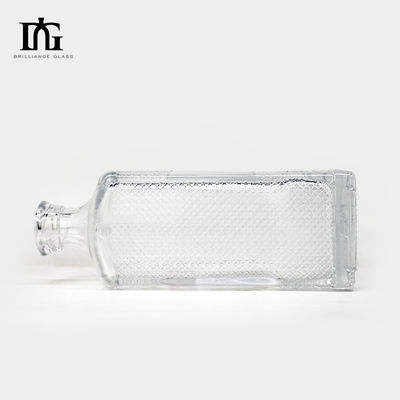 Bottiglia di vetro a fondo rialzato su misura 700 ml Capacità per alcolici Whisky Vodka Gin Tequila