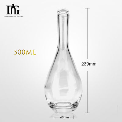 500 ml/700 ml/750 ml Fermato personalizzabile Con collo lungo e snello Champagne Vodka Bottiglia di vino in vetro